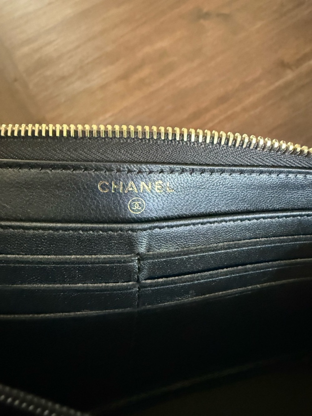 Authentic Chanel Quilted Black Leather Wallet on Chain/Wristlet. W/ bag - Picture 10 of 12